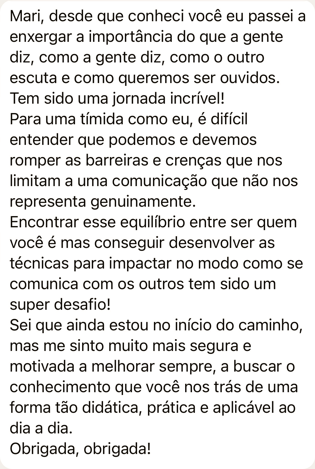 Marina Dôliveira - depoimentos