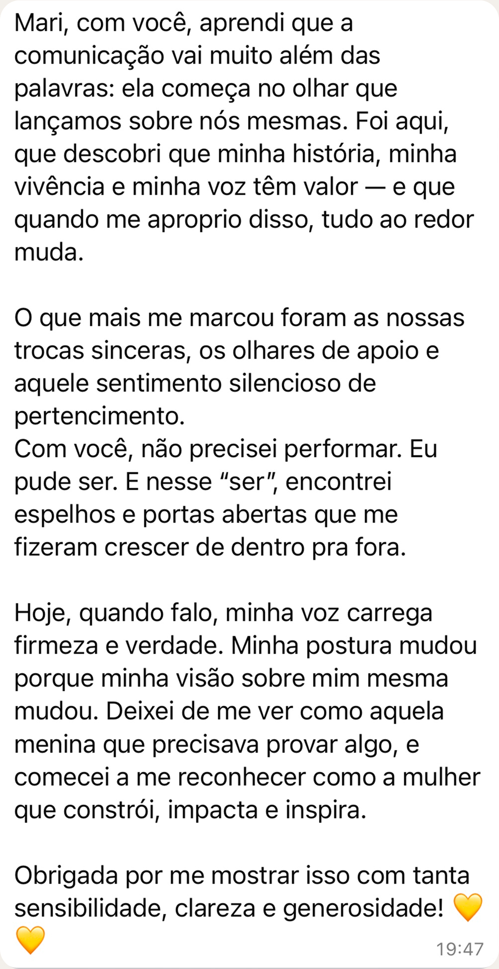 Marina Dôliveira - depoimentos